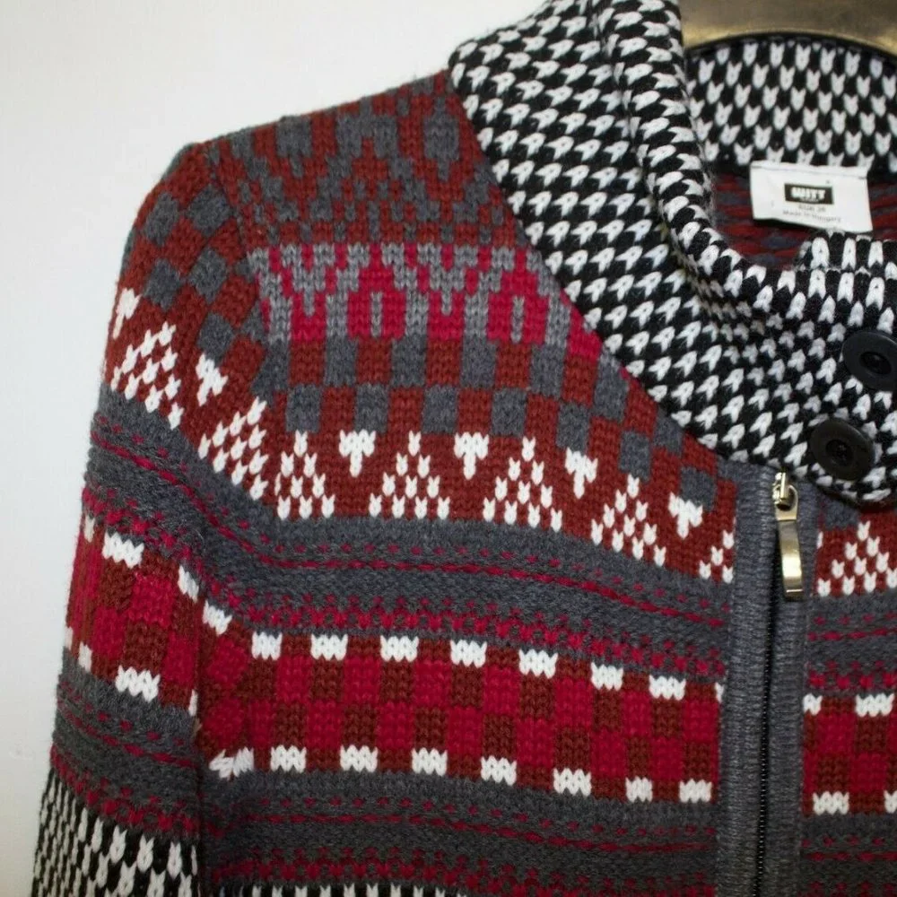 Witt Weiden Knit Jumper Turtleneck Jacket Aztec Print Size 8 Small - Picture 3 of 8